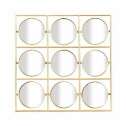 Best deal 🛒 Grayson Lane 27.63-in x 27.63-in Square Gold Wall Mirror 🤩