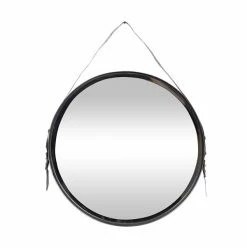 Best Pirce ❤️ Grayson Lane 30.55-in x 24.70-in Round Black Wall Mirror 🤩