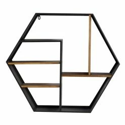 Brand new 🤩 Grayson Lane 30-in x 26-in Black Wood Industrial Hexagonal Shelf 💯