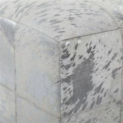 Brand new 👏 Grayson Lane Glam White Genuine Leather Square Ottoman 💯 -GRAYSON LANE Sales 2022 330945401 AlternateImage3 l