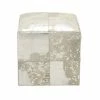 Brand new 👏 Grayson Lane Glam White Genuine Leather Square Ottoman 💯