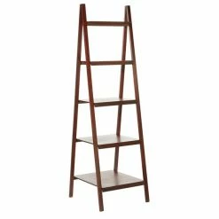 Flash Sale 🔔 Grayson Lane 21-in x 65-in Maroon Wood 5-Tier Traditional Shelving Unit 🎁