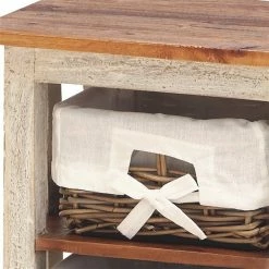 Hot Sale 🎉 Grayson Lane 29-in x 15-in White Wood Farmhouse End Table with Rattan Baskets ⭐ 8 Hot Sale 🎉 Grayson Lane 29-in x 15-in White Wood Farmhouse End Table with Rattan Baskets ⭐ -GRAYSON LANE Sales 2022 330945410 AlternateImage3 l
