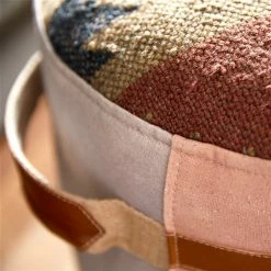 Promo 🛒 Grayson Lane Casual Multicoloured Bicycle Genuine Leather Round Ottoman ⭐ -GRAYSON LANE Sales 2022 330945411 AlternateImage3 l