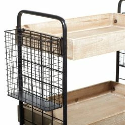 Buy 🛒 Grayson Lane Black Metal Base with Wood Top Kitchen Cart (33-in x 25-in x 12-in) 🛒 -GRAYSON LANE Sales 2022 330945426 AlternateImage3 l