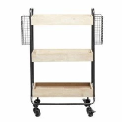 Buy 🛒 Grayson Lane Black Metal Base with Wood Top Kitchen Cart (33-in x 25-in x 12-in) 🛒 -GRAYSON LANE Sales 2022 330945426 AlternateImage5 l