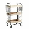 Buy 🛒 Grayson Lane Black Metal Base with Wood Top Kitchen Cart (33-in x 25-in x 12-in) 🛒