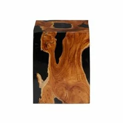 Best reviews of 👍 Grayson Lane Coastal Black/Brown Teak Wood and Resin Square Ottoman 😀 -GRAYSON LANE Sales 2022 330945447 AlternateImage5 l