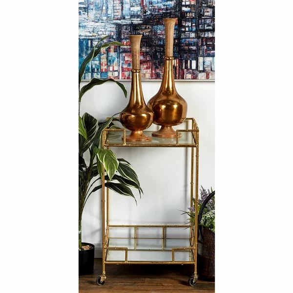 New ๐งจ Grayson Lane Gold Metal Base with Mirror Top Kitchen Cart (30-in x 18-in) ๐ 2 New ๐งจ Grayson Lane Gold Metal Base with Mirror Top Kitchen Cart (30-in x 18-in) ๐ - Image 2