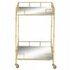 New 🧨 Grayson Lane Gold Metal Base with Mirror Top Kitchen Cart (30-in x 18-in) 😀