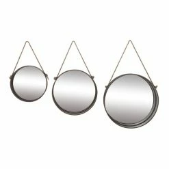 Outlet ✨ Grayson Lane 23.63-in x 23.63-in Round Grey Wall Mirror 🔔