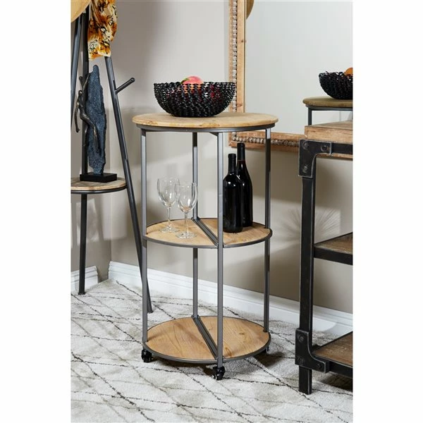 Best deal 🎉 Grayson Lane Silver Metal Base with Wood Top Kitchen Cart (35-in x 20-in) 🛒 2 Best deal 🎉 Grayson Lane Silver Metal Base with Wood Top Kitchen Cart (35-in x 20-in) 🛒 - Image 2