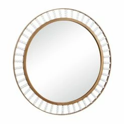 Best reviews of 🎁 Grayson Lane 32-in x 32-in Round Brown Wall Mirror 🔥 -GRAYSON LANE Sales 2022 330945477 AlternateImage5 l