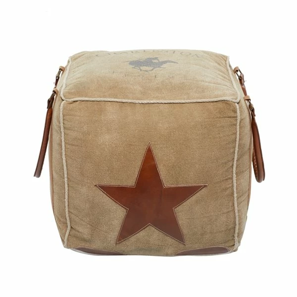 Best Sale ⭐ Grayson Lane Farmhouse Canvas Square Brown Ottoman with Handles 👏 5 Best Sale ⭐ Grayson Lane Farmhouse Canvas Square Brown Ottoman with Handles 👏 - Image 5