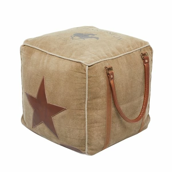 Best Sale ⭐ Grayson Lane Farmhouse Canvas Square Brown Ottoman with Handles 👏 1 Best Sale ⭐ Grayson Lane Farmhouse Canvas Square Brown Ottoman with Handles 👏