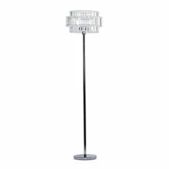 Best Pirce 😍 Grayson Lane 16-in x 62-in Silver Acrylic Contemporary Floor Lamp ✔️