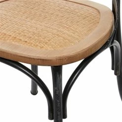 Best Sale 🧨 Grayson Lane Farmhouse 19.5-in W Distressed Black Iron and Rattan Dining Chair ✨ -GRAYSON LANE Sales 2022 330945492 AlternateImage3 l