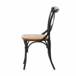 Best Sale 🧨 Grayson Lane Farmhouse 19.5-in W Distressed Black Iron and Rattan Dining Chair ✨ -GRAYSON LANE Sales 2022 330945492 AlternateImage5 l
