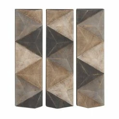 Best Pirce 🛒 Grayson Lane 36-in H x 11-in W Abstract Metal Wall Accent - Set of 3 🧨