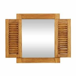 Best deal 👏 Grayson Lane 35.38-in x 31.13-in Rectangle Brown Wall Mirror 😀